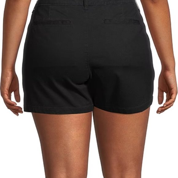 a.n.a. Women's Plus-Size 26 4.5" Mid Rise Chino Short - BLACK - Picture 5 of 11